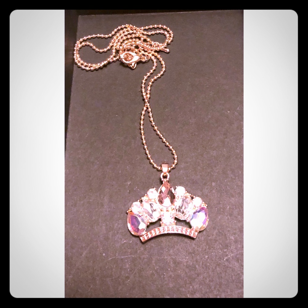 Pink Crown Necklace